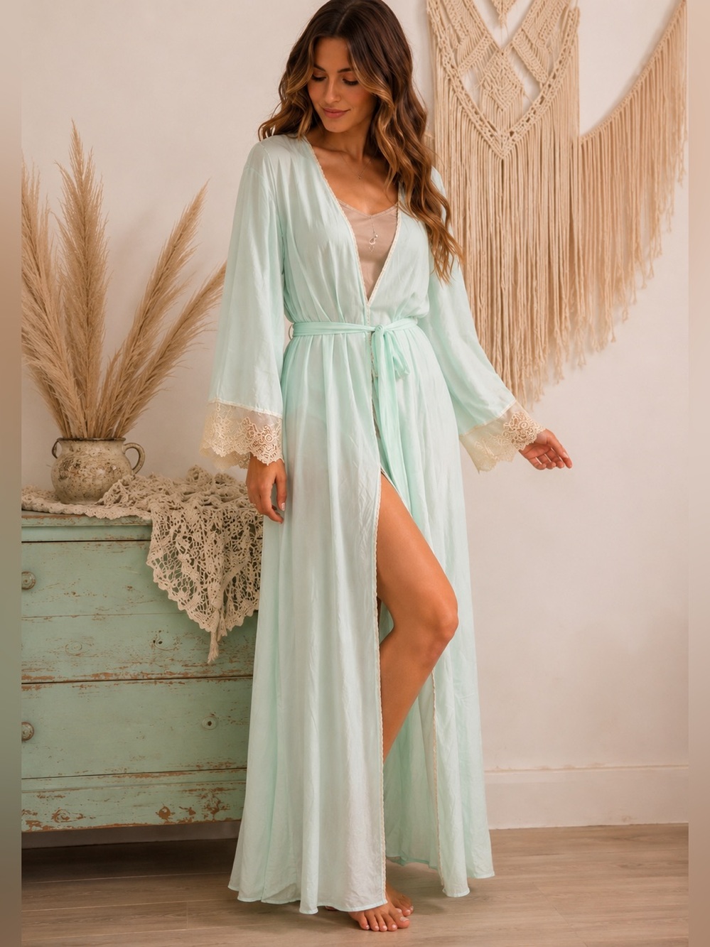 Vintage Intimates Flora lingerie robe Embroidery French lace intricate